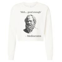 Mediocrates Meh Good Enough Sarcasm Cropped Pullover Crew