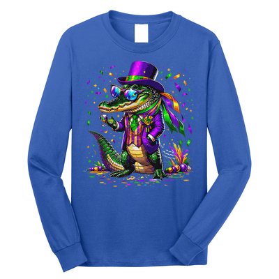 Mardigator Mardi Gras Alligator Costume Long Sleeve Shirt