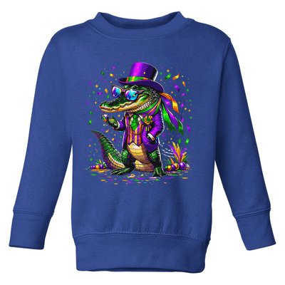 Mardigator Mardi Gras Alligator Costume Toddler Sweatshirt