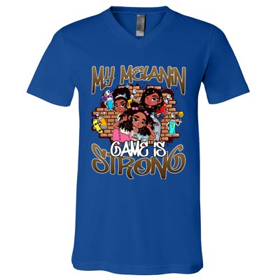 My Melanin Game Is Strong Black Magic History Month Great Gift V-Neck T-Shirt