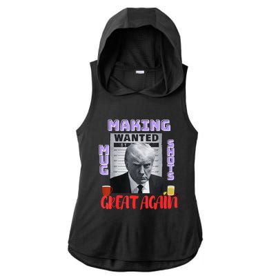 Making Mugshots Great Again Trump 2024 Mugshot President Ladies PosiCharge Tri-Blend Wicking Draft Hoodie Tank