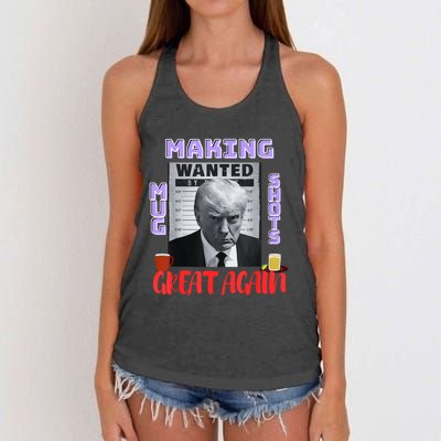 Making Mugshots Great Again Trump 2024 Mugshot President Women's Knotted Racerback Tank