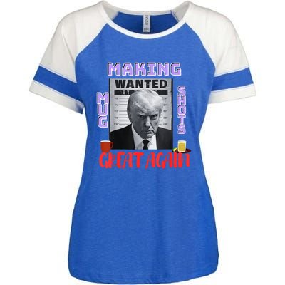 Making Mugshots Great Again Trump 2024 Mugshot President Enza Ladies Jersey Colorblock Tee