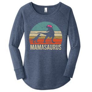 Mom Mother Gift Christmas Mamasaurus Wife Husband Gift Great Gift Women's Perfect Tri Tunic Long Sleeve Shirt