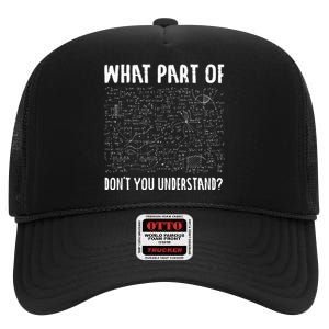 Mathematics Math Geek University Teacher Ironic Joke High Crown Mesh Back Trucker Hat