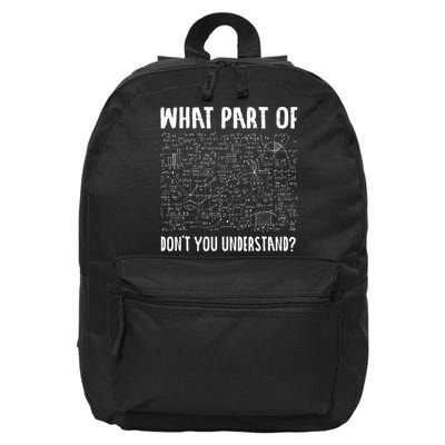 Mathematics Math Geek University Teacher Ironic Joke 16 in Basic Backpack