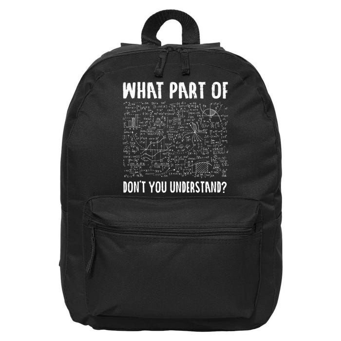 Mathematics Math Geek University Teacher Ironic Joke 16 in Basic Backpack