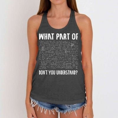 Mathematics Math Geek University Teacher Ironic Joke Women's Knotted Racerback Tank