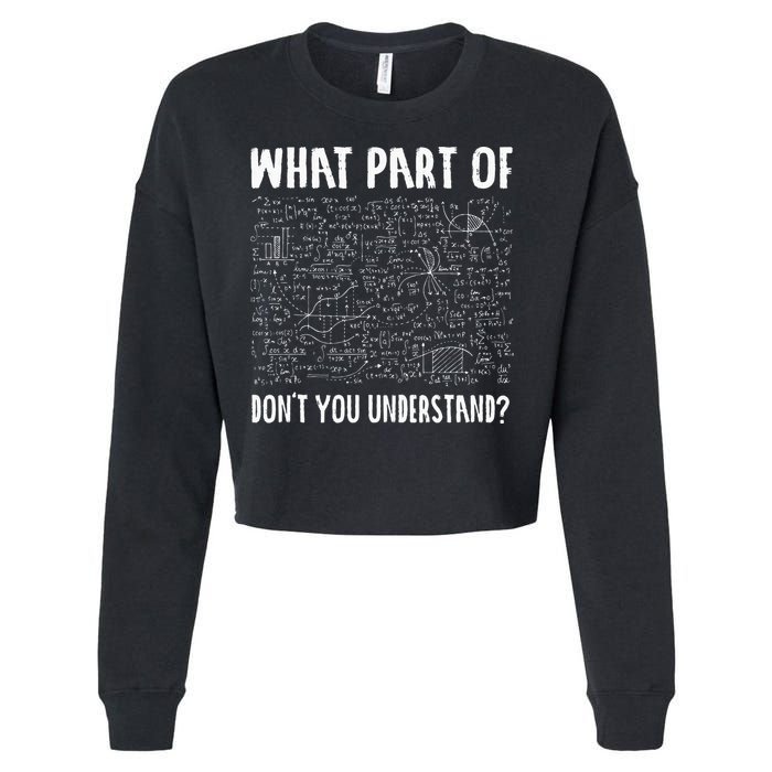Mathematics Math Geek University Teacher Ironic Joke Cropped Pullover Crew