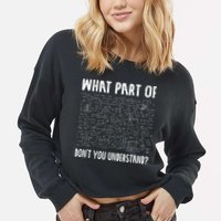 Mathematics Math Geek University Teacher Ironic Joke Cropped Pullover Crew
