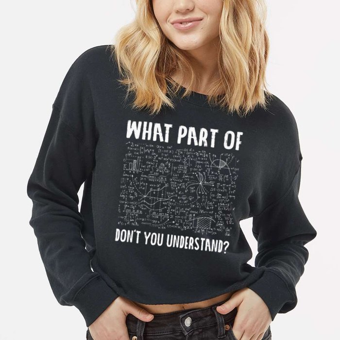 Mathematics Math Geek University Teacher Ironic Joke Cropped Pullover Crew