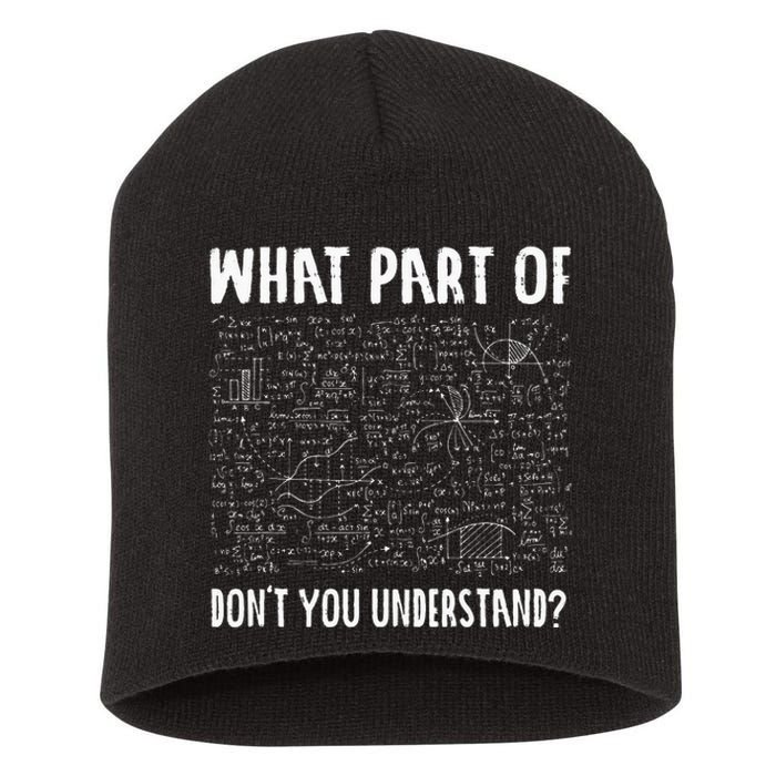 Mathematics Math Geek University Teacher Ironic Joke Short Acrylic Beanie