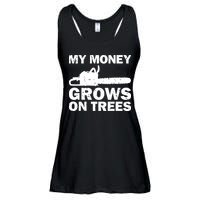 My Money Grows On Trees Funny Logger Arborist Logging Ladies Essential Flowy Tank