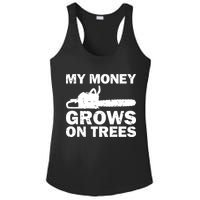 My Money Grows On Trees Funny Logger Arborist Logging Ladies PosiCharge Competitor Racerback Tank