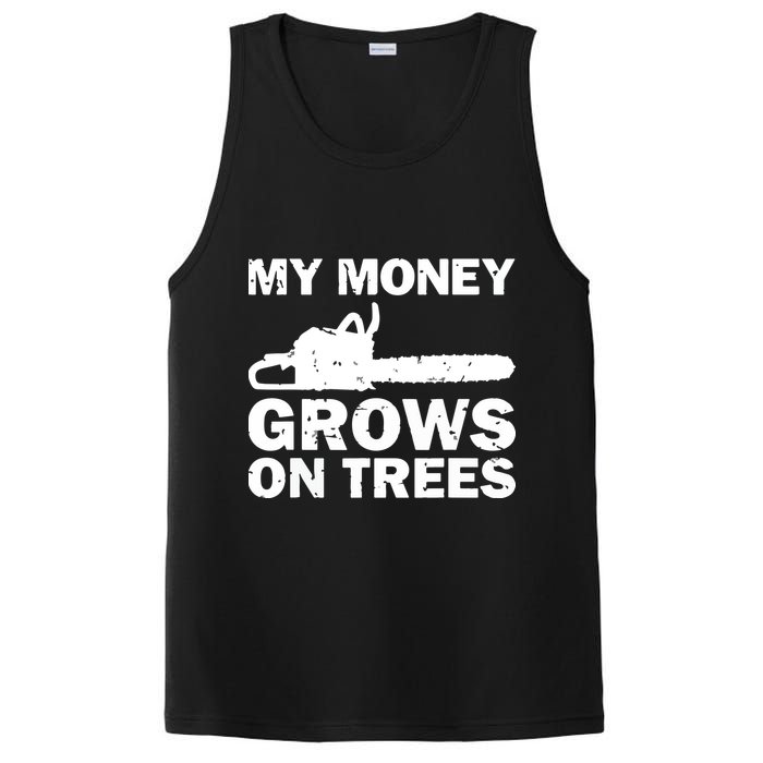 My Money Grows On Trees Funny Logger Arborist Logging PosiCharge Competitor Tank