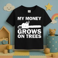 My Money Grows On Trees Funny Logger Arborist Logging Toddler T-Shirt