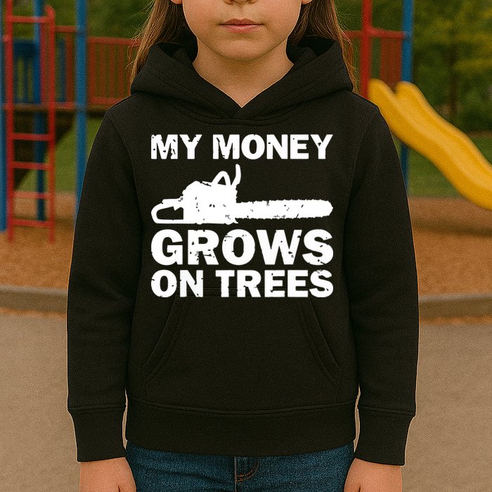 My Money Grows On Trees Funny Logger Arborist Logging Kids Hoodie