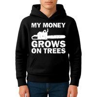 My Money Grows On Trees Funny Logger Arborist Logging Kids Hoodie