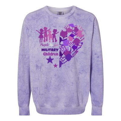 Military Month Great Gift Purple Up Gift Colorblast Crewneck Sweatshirt