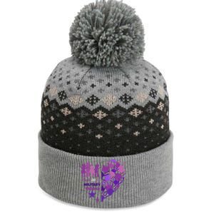 Military Month Great Gift Purple Up Gift The Baniff Cuffed Pom Beanie