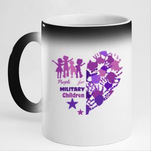 Military Month Great Gift Purple Up Gift 11oz Black Color Changing Mug