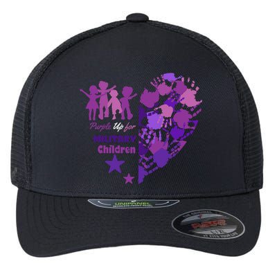 Military Month Great Gift Purple Up Gift Flexfit Unipanel Trucker Cap