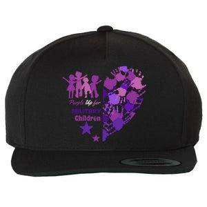 Military Month Great Gift Purple Up Gift Wool Snapback Cap