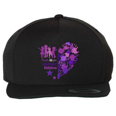 Military Month Great Gift Purple Up Gift Wool Snapback Cap