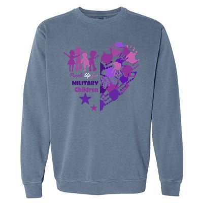 Military Month Great Gift Purple Up Gift Garment-Dyed Sweatshirt