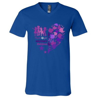 Military Month Great Gift Purple Up Gift V-Neck T-Shirt