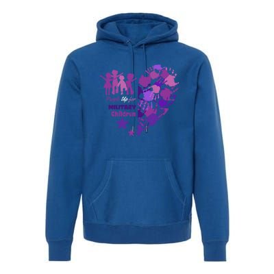 Military Month Great Gift Purple Up Gift Premium Hoodie