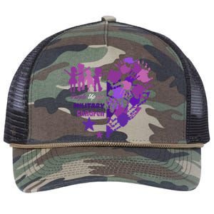 Military Month Great Gift Purple Up Gift Retro Rope Trucker Hat Cap