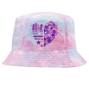 Military Month Great Gift Purple Up Gift Tie-Dyed Bucket Hat