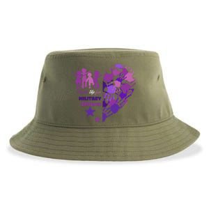 Military Month Great Gift Purple Up Gift Sustainable Bucket Hat