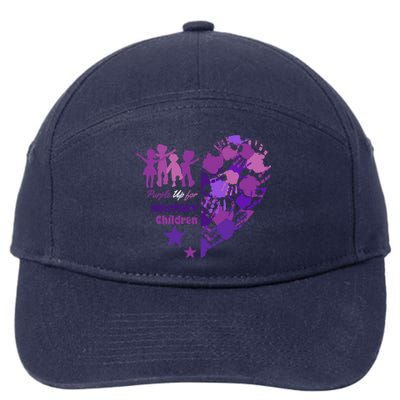 Military Month Great Gift Purple Up Gift 7-Panel Snapback Hat