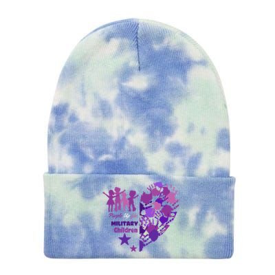 Military Month Great Gift Purple Up Gift Tie Dye 12in Knit Beanie