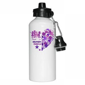 Military Month Great Gift Purple Up Gift Aluminum Water Bottle