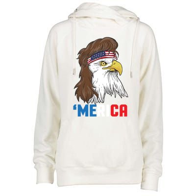 Merica Meaningful Gift Patriotic Mullet Eagle Pride Gift Meaningful Gift Womens Funnel Neck Pullover Hood