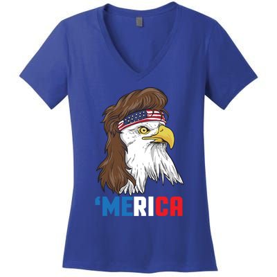 Merica Meaningful Gift Patriotic Mullet Eagle Pride Gift Meaningful Gift Women's V-Neck T-Shirt