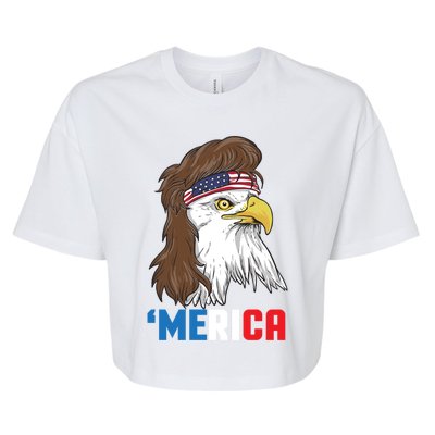 Merica Meaningful Gift Patriotic Mullet Eagle Pride Gift Meaningful Gift Bella+Canvas Jersey Crop Tee