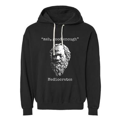 Mediocrates Meh Good Enough Lazy Logic Sloth Wisdom Meme Garment-Dyed Fleece Hoodie