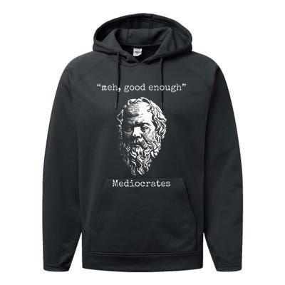 Mediocrates Meh Good Enough Lazy Logic Sloth Wisdom Meme Performance Fleece Hoodie