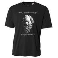 Mediocrates Meh Good Enough Lazy Logic Sloth Wisdom Meme Cooling Performance Crew T-Shirt