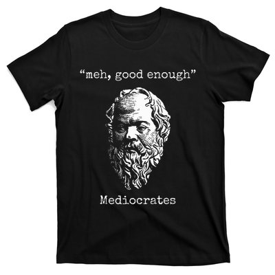 Mediocrates Meh Good Enough Lazy Logic Sloth Wisdom Meme T-Shirt