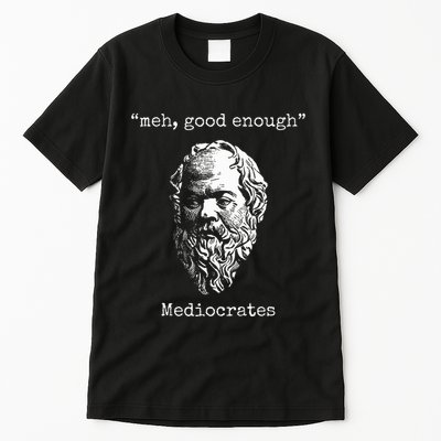 Mediocrates Meh Good Enough Lazy Logic Sloth Wisdom Meme Tall T-Shirt