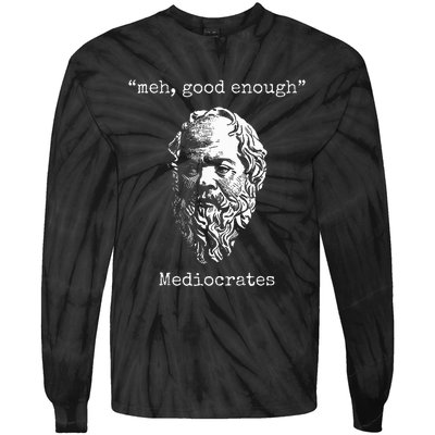 Mediocrates Meh Good Enough Lazy Logic Sloth Wisdom Meme Tie-Dye Long Sleeve Shirt