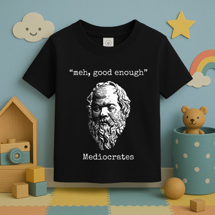Mediocrates Meh Good Enough Lazy Logic Sloth Wisdom Meme Toddler T-Shirt
