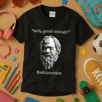 Mediocrates Meh Good Enough Lazy Logic Sloth Wisdom Meme Kids T-Shirt