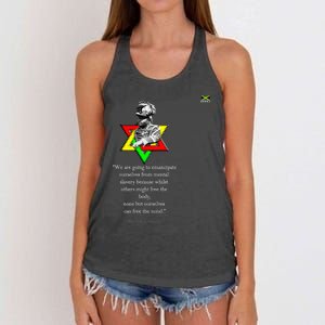 Marcus Mosiah Garvey Quote Jamaican National Hero Women's Knotted Racerback Tank