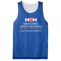 Mothers Mom Grandma Great Grandma I Just Keep Getting Better Cute Gift Mesh Reversible Basketball Jersey Tank